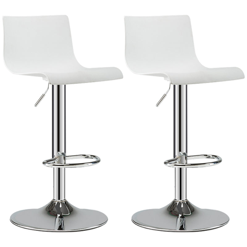 Contemporary Swivel Adjustable Bar Stool Indoor Bar Stool with Low Back Textured White 2 Piece Set Clearhalo 'Bar Furniture' 'Bar Stools' 'bar_stools' 'furn' 'furn_bar_stools' 'furniture_bar_stools' 'Kitchen & Dining Furniture' 'kitchen&dining_furn' 'kitchen' 'kitchen_furn' Furniture' 4453043