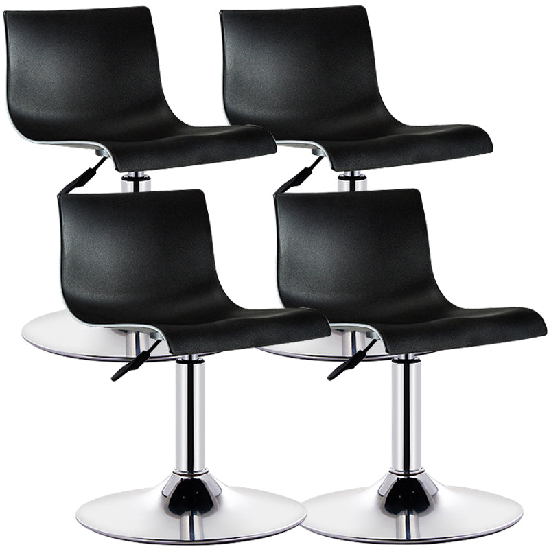 Contemporary Swivel Adjustable Bar Stool Indoor Bar Stool with Low Back Gloss Black 4 Piece Set Clearhalo 'Bar Furniture' 'Bar Stools' 'bar_stools' 'furn' 'furn_bar_stools' 'furniture_bar_stools' 'Kitchen & Dining Furniture' 'kitchen&dining_furn' 'kitchen' 'kitchen_furn' Furniture' 4453044