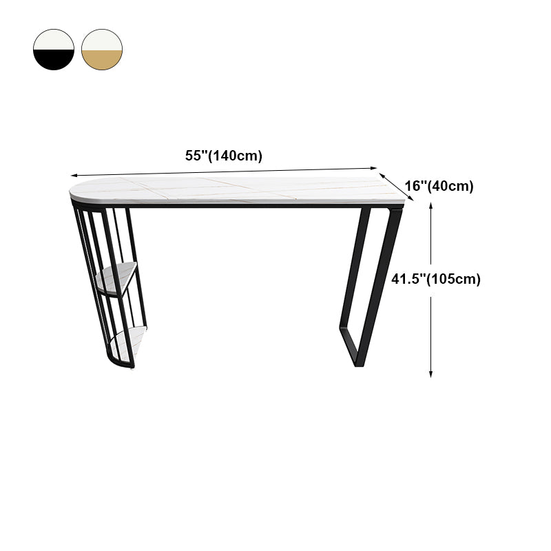 Industrial Black Iron Bar Table Faux Marble White Specialty Top 41.3"H Bistro Table Clearhalo 'Bar Furniture' 'Bar Tables' 'bar_tables' 'furn' 'furn_bar_tables' 'Furniture' 'furniture_bar_tables' 'Kitchen & Dining Furniture' 4453107