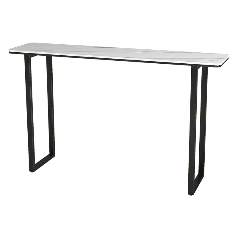 Industrial Style Stone Top Cocktail Bar Table 42-inch Height Table for Kitchen White Without Chairs Clearhalo 'Bar Furniture' 'Bar Tables' 'bar_tables' 'furn' 'furn_bar_tables' 'Furniture' 'furniture_bar_tables' 'Kitchen & Dining Furniture' 4453111