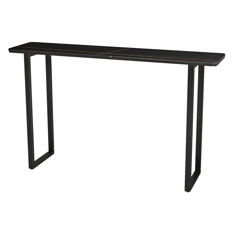Industrial Style Stone Top Cocktail Bar Table 42-inch Height Table for Kitchen Black Without Chairs Clearhalo 'Bar Furniture' 'Bar Tables' 'bar_tables' 'furn' 'furn_bar_tables' 'Furniture' 'furniture_bar_tables' 'Kitchen & Dining Furniture' 4453115