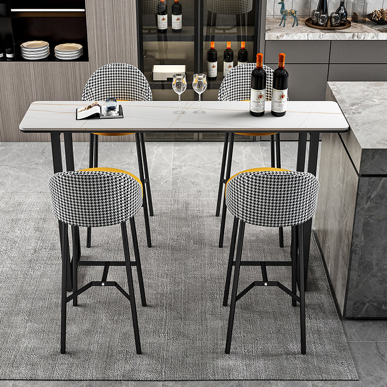 Industrial Style Stone Top Cocktail Bar Table 42-inch Height Table for Kitchen Clearhalo 'Bar Furniture' 'Bar Tables' 'bar_tables' 'furn' 'furn_bar_tables' 'Furniture' 'furniture_bar_tables' 'Kitchen & Dining Furniture' 4453118