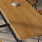 Modern Brown Wood Bistro Table with Rectangle Table Top Black Trestle Table 42'' H Clearhalo 'Bar Furniture' 'Bar Tables' 'bar_tables' 'furn' 'furn_bar_tables' 'Furniture' 'furniture_bar_tables' 'Kitchen & Dining Furniture' 4453133