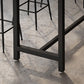 Modern Brown Wood Bistro Table with Rectangle Table Top Black Trestle Table 42'' H Clearhalo 'Bar Furniture' 'Bar Tables' 'bar_tables' 'furn' 'furn_bar_tables' 'Furniture' 'furniture_bar_tables' 'Kitchen & Dining Furniture' 4453134