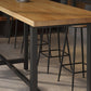 Modern Brown Wood Bistro Table with Rectangle Table Top Black Trestle Table 42'' H Clearhalo 'Bar Furniture' 'Bar Tables' 'bar_tables' 'furn' 'furn_bar_tables' 'Furniture' 'furniture_bar_tables' 'Kitchen & Dining Furniture' 4453135