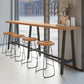 Modern Wood Bistro Bar Table with Rectangle Table Top Black Trestle Table - 42" H 118.1"L x 15.7"W x 41.3"H Without Chairs Clearhalo 'Bar Furniture' 'Bar Tables' 'bar_tables' 'furn' 'furn_bar_tables' 'Furniture' 'furniture_bar_tables' 'Kitchen & Dining Furniture' 4453158