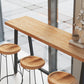 Modern Wood Bistro Bar Table with Rectangle Table Top Black Trestle Table - 42" H Clearhalo 'Bar Furniture' 'Bar Tables' 'bar_tables' 'furn' 'furn_bar_tables' 'Furniture' 'furniture_bar_tables' 'Kitchen & Dining Furniture' 4453160