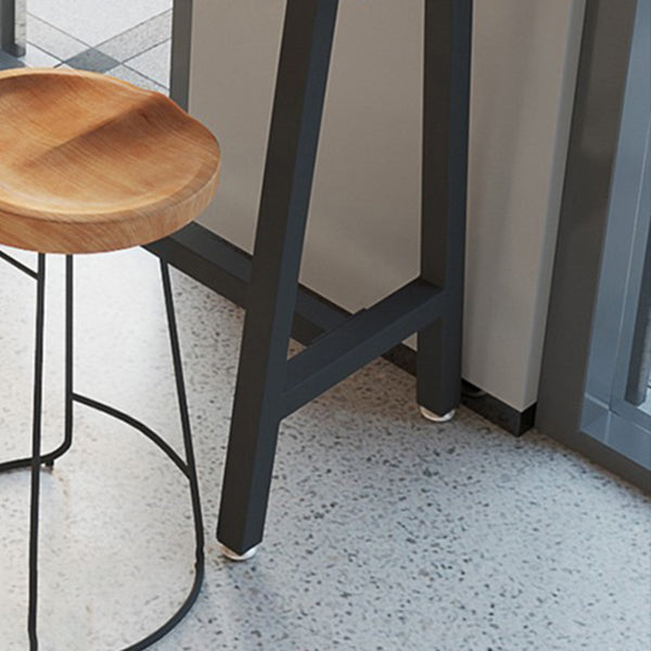 Modern Wood Bistro Bar Table with Rectangle Table Top Black Trestle Table - 42" H Clearhalo 'Bar Furniture' 'Bar Tables' 'bar_tables' 'furn' 'furn_bar_tables' 'Furniture' 'furniture_bar_tables' 'Kitchen & Dining Furniture' 4453162