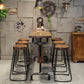 Industrial Style Wood Bar Height Table with Rectangle Table Top Trestle Table - 42" H 98.4"L x 15.7"W x 41.3"H Without Chairs Clearhalo 'Bar Furniture' 'Bar Tables' 'bar_tables' 'furn' 'furn_bar_tables' 'Furniture' 'furniture_bar_tables' 'Kitchen & Dining Furniture' 4453178