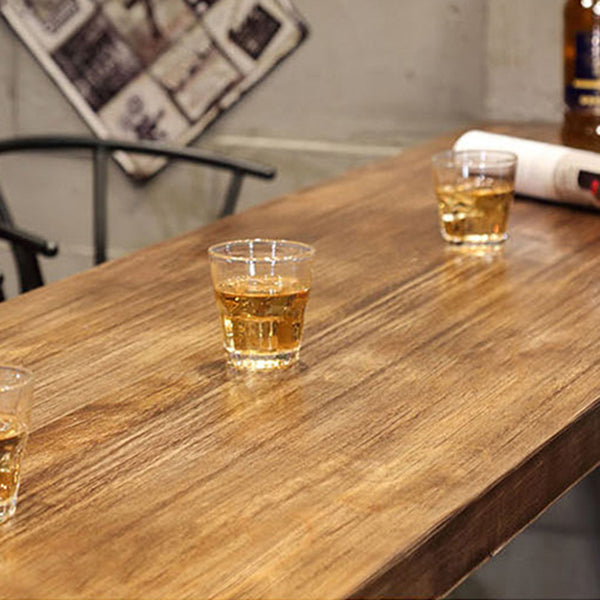 Industrial Style Wood Bar Height Table with Rectangle Table Top Trestle Table - 42" H Clearhalo 'Bar Furniture' 'Bar Tables' 'bar_tables' 'furn' 'furn_bar_tables' 'Furniture' 'furniture_bar_tables' 'Kitchen & Dining Furniture' 4453182