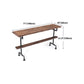 Industrial Style Wood Bar Height Table with Rectangle Table Top Trestle Table - 42" H Clearhalo 'Bar Furniture' 'Bar Tables' 'bar_tables' 'furn' 'furn_bar_tables' 'Furniture' 'furniture_bar_tables' 'Kitchen & Dining Furniture' 4453188