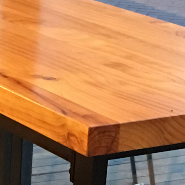 Modern Brown Wood Bistro Table with Rectangle Table Top Trestle Table - 42" H Clearhalo 'Bar Furniture' 'Bar Tables' 'bar_tables' 'furn' 'furn_bar_tables' 'Furniture' 'furniture_bar_tables' 'Kitchen & Dining Furniture' 4453219