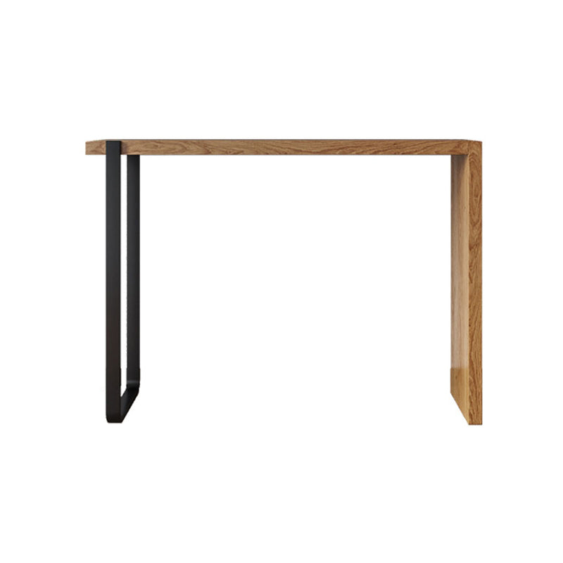 Modern Wood Bistro Table with Rectangle Table Top Double Pedestal Table - 42" H Without Chairs Clearhalo 'Bar Furniture' 'Bar Tables' 'bar_tables' 'furn' 'furn_bar_tables' 'Furniture' 'furniture_bar_tables' 'Kitchen & Dining Furniture' 4453236
