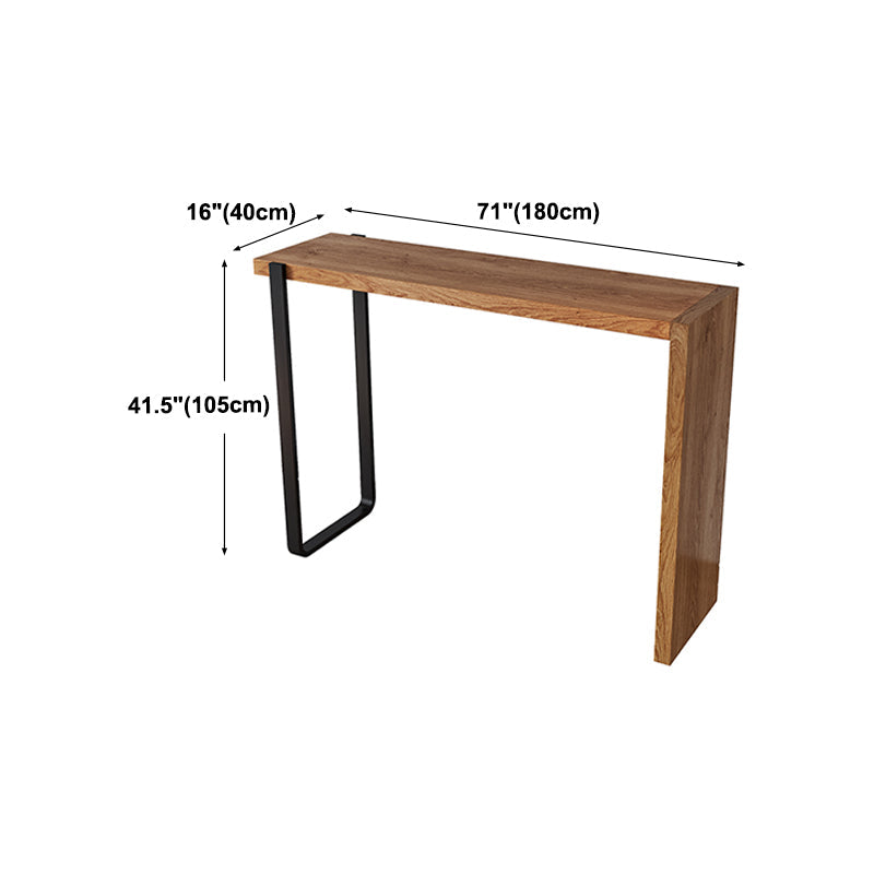 Modern Wood Bistro Table with Rectangle Table Top Double Pedestal Table - 42" H Clearhalo 'Bar Furniture' 'Bar Tables' 'bar_tables' 'furn' 'furn_bar_tables' 'Furniture' 'furniture_bar_tables' 'Kitchen & Dining Furniture' 4453241