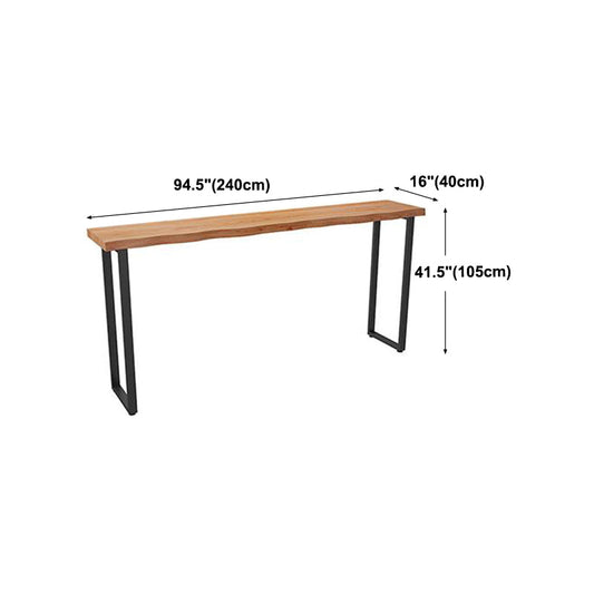 Modern Wood Bar Table with Rectangle Table Top Black Sled Table with 42-inch Height Clearhalo 'Bar Furniture' 'Bar Tables' 'bar_tables' 'furn' 'furn_bar_tables' 'Furniture' 'furniture_bar_tables' 'Kitchen & Dining Furniture' 4453263