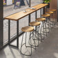 Modern Wood Pub Table with Rectangle Table Top Black Sled Table with 42-inch Height 118.1"L x 15.7"W x 41.3"H Without Chairs Clearhalo 'Bar Furniture' 'Bar Tables' 'bar_tables' 'furn' 'furn_bar_tables' 'Furniture' 'furniture_bar_tables' 'Kitchen & Dining Furniture' 4453267
