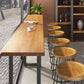 Modern Wood Pub Table with Rectangle Table Top Black Sled Table with 42-inch Height 94.5"L x 15.7"W x 41.3"H Without Chairs Clearhalo 'Bar Furniture' 'Bar Tables' 'bar_tables' 'furn' 'furn_bar_tables' 'Furniture' 'furniture_bar_tables' 'Kitchen & Dining Furniture' 4453270