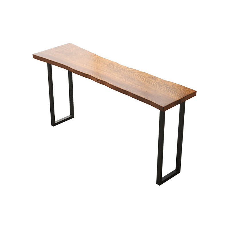 Modern Wood Pub Table with Rectangle Table Top Black Sled Table with 42-inch Height Without Chairs Clearhalo 'Bar Furniture' 'Bar Tables' 'bar_tables' 'furn' 'furn_bar_tables' 'Furniture' 'furniture_bar_tables' 'Kitchen & Dining Furniture' 4453271
