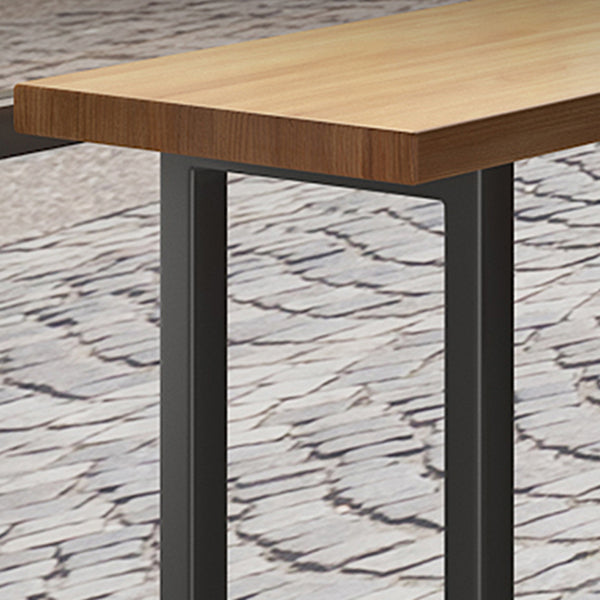 Modern Wood Pub Table with Rectangle Table Top Black Sled Table with 42-inch Height Clearhalo 'Bar Furniture' 'Bar Tables' 'bar_tables' 'furn' 'furn_bar_tables' 'Furniture' 'furniture_bar_tables' 'Kitchen & Dining Furniture' 4453273