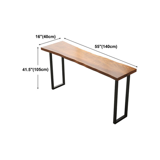 Modern Wood Pub Table with Rectangle Table Top Black Sled Table with 42-inch Height Clearhalo 'Bar Furniture' 'Bar Tables' 'bar_tables' 'furn' 'furn_bar_tables' 'Furniture' 'furniture_bar_tables' 'Kitchen & Dining Furniture' 4453276