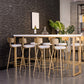 Glam White Metal Counter Table with Rectangle Table Top Gold Trestle Table - 43" H Clearhalo 'Bar Furniture' 'Bar Tables' 'bar_tables' 'furn' 'furn_bar_tables' 'Furniture' 'furniture_bar_tables' 'Kitchen & Dining Furniture' 4453291
