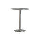 Modern Silver Metal Counter Table with Round Table Top Silver Pedestal Table 19.7"L x 19.7"W x 29.1"H Without Chairs Clearhalo 'Bar Furniture' 'Bar Tables' 'bar_tables' 'furn' 'furn_bar_tables' 'Furniture' 'furniture_bar_tables' 'Kitchen & Dining Furniture' 4453307