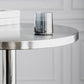 Modern Silver Metal Counter Table with Round Table Top Silver Pedestal Table Clearhalo 'Bar Furniture' 'Bar Tables' 'bar_tables' 'furn' 'furn_bar_tables' 'Furniture' 'furniture_bar_tables' 'Kitchen & Dining Furniture' 4453315