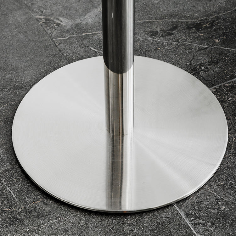 Modern Silver Metal Counter Table with Round Table Top Silver Pedestal Table Clearhalo 'Bar Furniture' 'Bar Tables' 'bar_tables' 'furn' 'furn_bar_tables' 'Furniture' 'furniture_bar_tables' 'Kitchen & Dining Furniture' 4453317