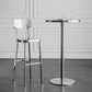 Modern Silver Metal Counter Table with Round Table Top Silver Pedestal Table Clearhalo 'Bar Furniture' 'Bar Tables' 'bar_tables' 'furn' 'furn_bar_tables' 'Furniture' 'furniture_bar_tables' 'Kitchen & Dining Furniture' 4453318
