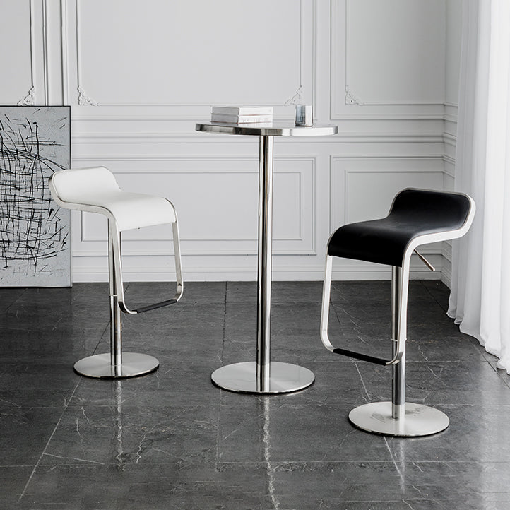 Modern Silver Metal Counter Table with Round Table Top Silver Pedestal Table Clearhalo 'Bar Furniture' 'Bar Tables' 'bar_tables' 'furn' 'furn_bar_tables' 'Furniture' 'furniture_bar_tables' 'Kitchen & Dining Furniture' 4453320