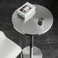 Modern Silver Metal Counter Table with Round Table Top Silver Pedestal Table Clearhalo 'Bar Furniture' 'Bar Tables' 'bar_tables' 'furn' 'furn_bar_tables' 'Furniture' 'furniture_bar_tables' 'Kitchen & Dining Furniture' 4453321