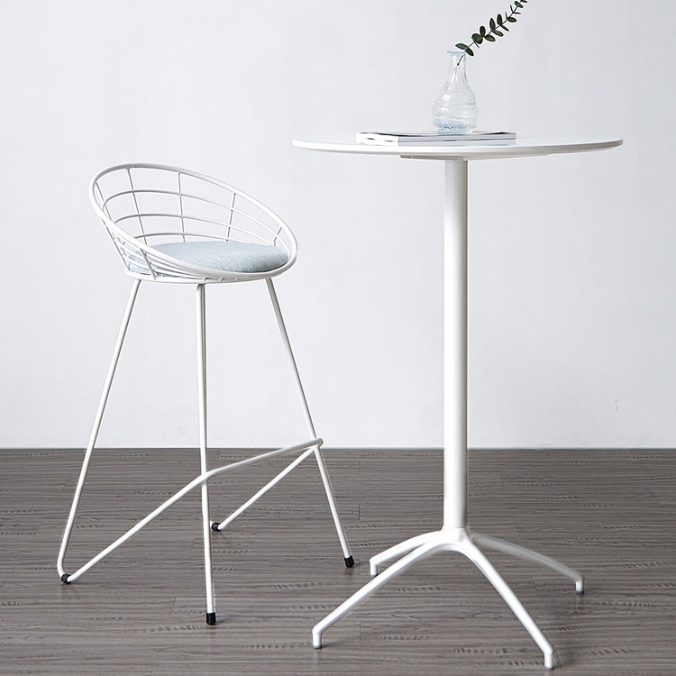 Modern Wood Counter Table with Round Table Top 4-Prong Table - 42" H White 31.5"L x 31.5"W x 41.3"H Clearhalo 'Bar Furniture' 'Bar Tables' 'bar_tables' 'Furniture' 'furniture_bar_tables' 'Kitchen & Dining Furniture' 4453342