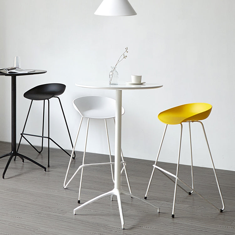 Modern Wood Counter Table with Round Table Top 4-Prong Table - 42" H Clearhalo 'Bar Furniture' 'Bar Tables' 'bar_tables' 'Furniture' 'furniture_bar_tables' 'Kitchen & Dining Furniture' 4453343