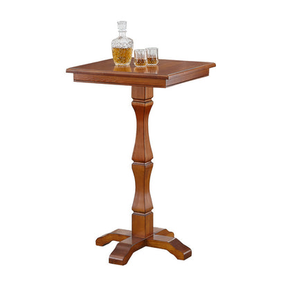 Modern Brown Wood Counter Table with Rectangle Table Top Trestle Table - 42" H 23.6"L x 23.6"W x 41.3"H Cherry Wood Without Chairs Clearhalo 'Bar Furniture' 'Bar Tables' 'bar_tables' 'furn' 'furn_bar_tables' 'Furniture' 'furniture_bar_tables' 'Kitchen & Dining Furniture' 4453349