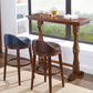Modern Brown Wood Counter Table with Rectangle Table Top Trestle Table - 42" H 55.1"L x 15.7"W x 41.3"H Walnut Without Chairs Clearhalo 'Bar Furniture' 'Bar Tables' 'bar_tables' 'furn' 'furn_bar_tables' 'Furniture' 'furniture_bar_tables' 'Kitchen & Dining Furniture' 4453350