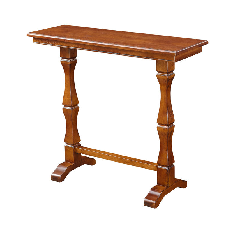 Modern Brown Wood Counter Table with Rectangle Table Top Trestle Table - 42" H Cherry Wood Without Chairs Clearhalo 'Bar Furniture' 'Bar Tables' 'bar_tables' 'furn' 'furn_bar_tables' 'Furniture' 'furniture_bar_tables' 'Kitchen & Dining Furniture' 4453354