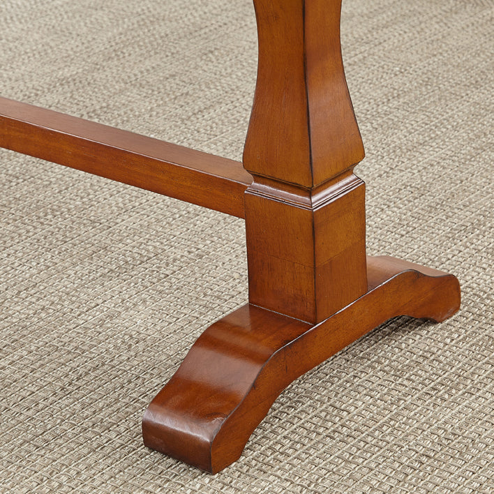 Modern Brown Wood Counter Table with Rectangle Table Top Trestle Table - 42" H Clearhalo 'Bar Furniture' 'Bar Tables' 'bar_tables' 'furn' 'furn_bar_tables' 'Furniture' 'furniture_bar_tables' 'Kitchen & Dining Furniture' 4453355