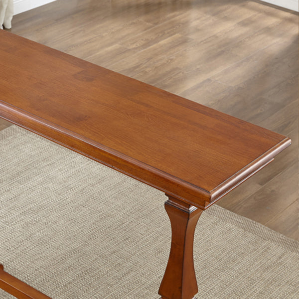 Modern Brown Wood Counter Table with Rectangle Table Top Trestle Table - 42" H Clearhalo 'Bar Furniture' 'Bar Tables' 'bar_tables' 'furn' 'furn_bar_tables' 'Furniture' 'furniture_bar_tables' 'Kitchen & Dining Furniture' 4453356