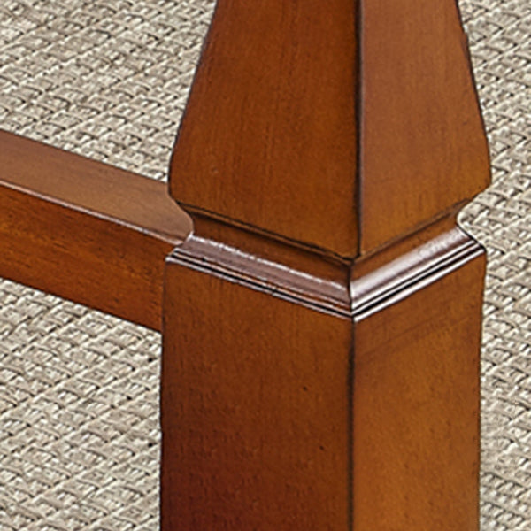 Modern Brown Wood Counter Table with Rectangle Table Top Trestle Table - 42" H Clearhalo 'Bar Furniture' 'Bar Tables' 'bar_tables' 'furn' 'furn_bar_tables' 'Furniture' 'furniture_bar_tables' 'Kitchen & Dining Furniture' 4453357