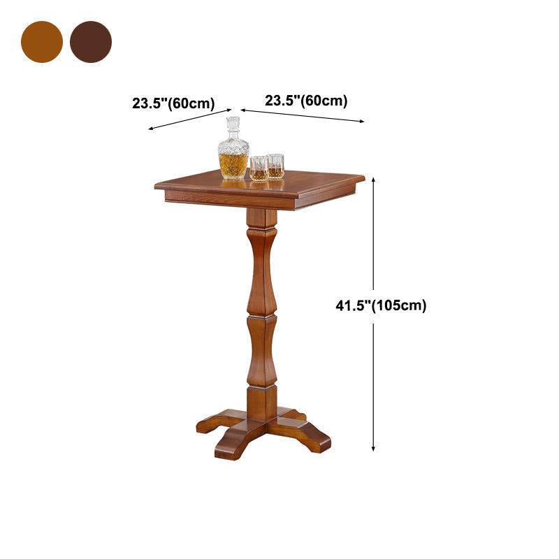 Modern Brown Wood Counter Table with Rectangle Table Top Trestle Table - 42" H Clearhalo 'Bar Furniture' 'Bar Tables' 'bar_tables' 'furn' 'furn_bar_tables' 'Furniture' 'furniture_bar_tables' 'Kitchen & Dining Furniture' 4453364