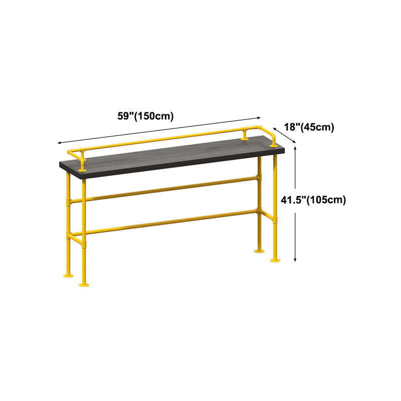 Modern Black Wood Counter Table with Rectangle Table Top Yellow Trestle Table -42" H Clearhalo 'Bar Furniture' 'Bar Tables' 'bar_tables' 'furn' 'furn_bar_tables' 'Furniture' 'furniture_bar_tables' 'Kitchen & Dining Furniture' 4453377
