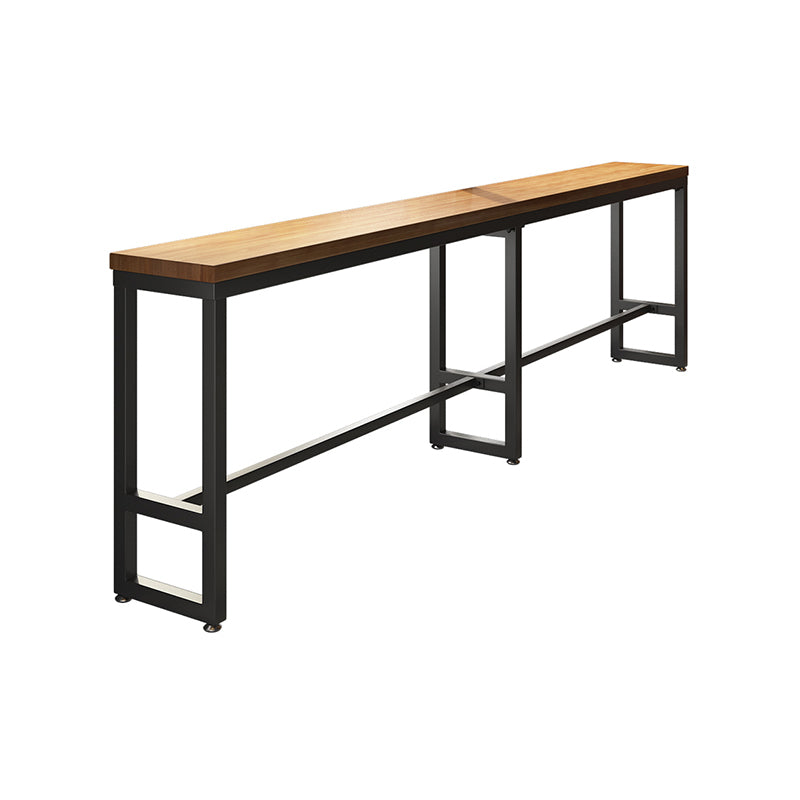 Brown Modern Style Rectangle in Solid Wood and Iron Table Coffee Shop Bar Table Without Chairs Clearhalo 'Bar Furniture' 'Bar Tables' 'bar_tables' 'furn' 'furn_bar_tables' 'Furniture' 'furniture_bar_tables' 'Kitchen & Dining Furniture' 4453382