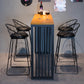 Brown Bar Table in Metal and Wood Indoor Lounge Bar Table for Living Room 63"L x 15.7"W x 41.3"H Without Chairs Clearhalo 'Bar Furniture' 'Bar Tables' 'bar_tables' 'furn' 'furn_bar_tables' 'Furniture' 'furniture_bar_tables' 'Kitchen & Dining Furniture' 4453418