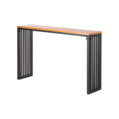 Brown Bar Table in Metal and Wood Indoor Lounge Bar Table for Living Room Without Chairs Clearhalo 'Bar Furniture' 'Bar Tables' 'bar_tables' 'furn' 'furn_bar_tables' 'Furniture' 'furniture_bar_tables' 'Kitchen & Dining Furniture' 4453419