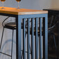 Brown Bar Table in Metal and Wood Indoor Lounge Bar Table for Living Room Clearhalo 'Bar Furniture' 'Bar Tables' 'bar_tables' 'furn' 'furn_bar_tables' 'Furniture' 'furniture_bar_tables' 'Kitchen & Dining Furniture' 4453422