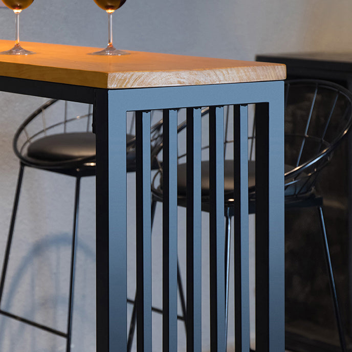Brown Bar Table in Metal and Wood Indoor Lounge Bar Table for Living Room Clearhalo 'Bar Furniture' 'Bar Tables' 'bar_tables' 'furn' 'furn_bar_tables' 'Furniture' 'furniture_bar_tables' 'Kitchen & Dining Furniture' 4453422