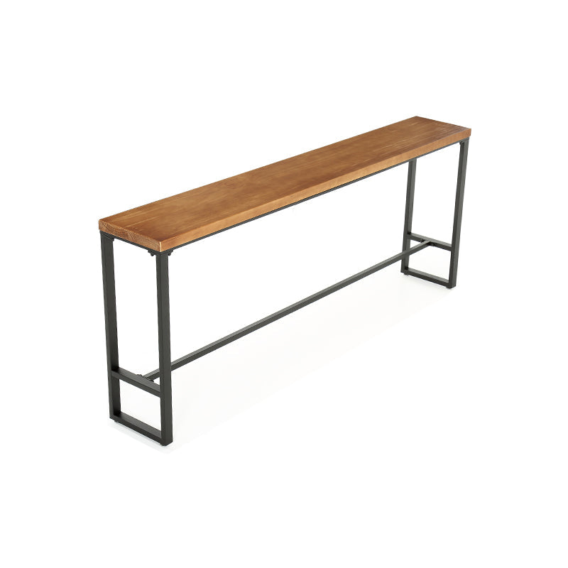 Brown Modern Style Rectangle Bar Table in Metal and Wood Table Cafe Bar Table Without Chairs Clearhalo 'Bar Furniture' 'Bar Tables' 'bar_tables' 'furn' 'furn_bar_tables' 'Furniture' 'furniture_bar_tables' 'Kitchen & Dining Furniture' 4453435