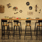 Brown Modern Style Rectangle Bar Table in Metal and Wood Table Cafe Bar Table Clearhalo 'Bar Furniture' 'Bar Tables' 'bar_tables' 'furn' 'furn_bar_tables' 'Furniture' 'furniture_bar_tables' 'Kitchen & Dining Furniture' 4453438