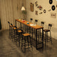 Brown Modern Style Rectangle Bar Table in Metal and Wood Table Cafe Bar Table Clearhalo 'Bar Furniture' 'Bar Tables' 'bar_tables' 'furn' 'furn_bar_tables' 'Furniture' 'furniture_bar_tables' 'Kitchen & Dining Furniture' 4453439