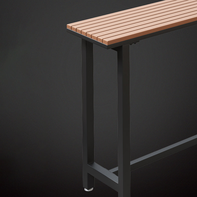 Brown Modern Style Bar Table in Solid Wood and Metal Bar Table for Outdoor Clearhalo 'Bar Furniture' 'Bar Tables' 'bar_tables' 'furn' 'furn_bar_tables' 'Furniture' 'furniture_bar_tables' 'Kitchen & Dining Furniture' 4453456